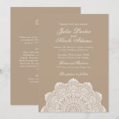 Invitation Modern Artistic Motif Style Mandala Wedding (Devant / Derrière)
