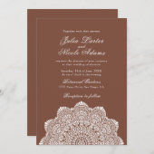 Invitation Modern Artistic Motif Style Mandala Wedding (Devant / Derrière)