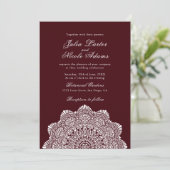 Invitation Modern Artistic Motif Style Mandala Wedding (Debout devant)