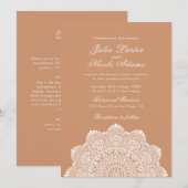 Invitation Modern Artistic Motif Style Mandala Wedding (Devant / Derrière)