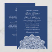 Invitation Modern Artistic Motif Style Mandala Wedding (Devant / Derrière)