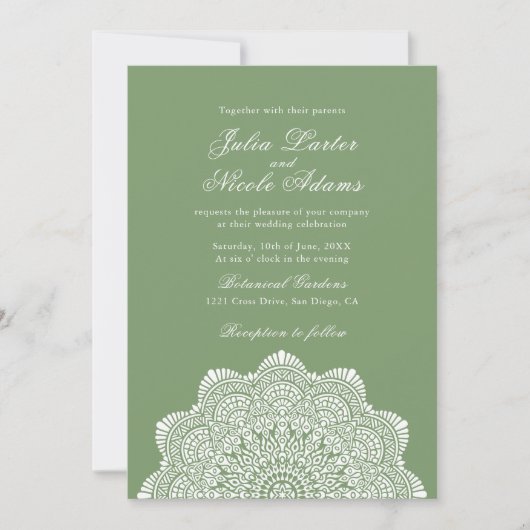 Invitation Modern Artistic Motif Style Mandala Wedding (Devant)