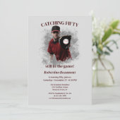 Invitation Modern Baseball Catching Fifty 50e Anniversaire d' (Debout devant)
