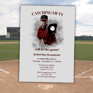 Invitation Modern Baseball Catching Fifty 50e Anniversaire d'