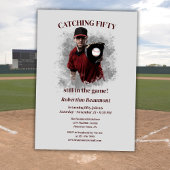 Invitation Modern Baseball Catching Fifty Men's 50th Birthday