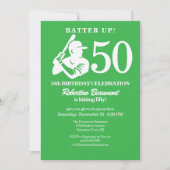 Invitation Modern Baseball Player Men's 50th Birthday (Devant)