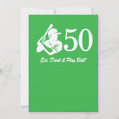 Invitation Modern Baseball Player Men's 50th Birthday (Dos)