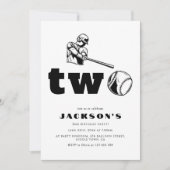 Invitation Modern Baseball Sports Kid 2nd Birthday Party (Devant)