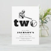 Invitation Modern Baseball Sports Kid 2nd Birthday Party (Debout devant)