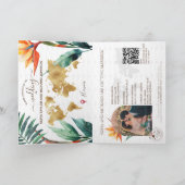 Invitation Modern Beach Destination Mariage Passeport QR Code (Intérieur)