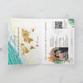 Invitation Modern Beach Destination Mariage Passeport QR Code (Intérieur)