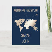 Invitation Modern Beach Passeport Destination Mariage Code QR (Devant)