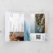 Invitation Modern Beach Passeport Destination Mariage Code QR (Intérieur)