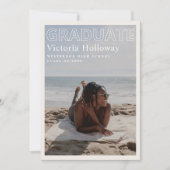 Invitation Modern Beach Photo Graduation Announcement Card (Devant)