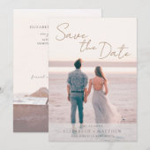 Invitation Modern Beach Wedding Save the Date (Devant / Derrière)
