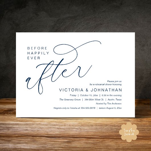 Invitation Modern Before Happily Ever After Rehearsal Dinner