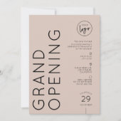 Invitation Modern Beige Business Logo Grand Opening (Devant)