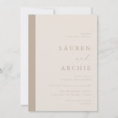 Invitation Modern Beige & Ivory Minimal Wedding (Devant)