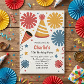 Invitation Modern Birthday Confetti Fun 
