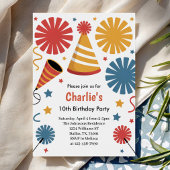 Invitation Modern Birthday Confetti Fun 