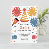 Invitation Modern Birthday Confetti Fun  (Debout devant)
