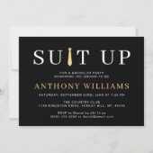 Invitation Modern Black and Gold Suit Up Bachelor Party (Devant)