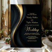 Invitation Modern Black and Gold Wedding