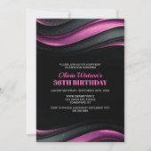 Invitation Modern Black and Pink Any Age Birthday Party (Devant)