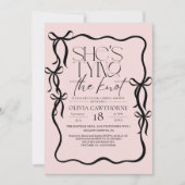 Invitation Modern Black and Pink Bow Bridal Shower (Devant)