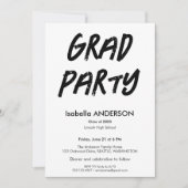 Invitation Modern Black and White Graduation Party (Devant)