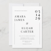 Invitation Modern Black and White Minimal Wedding (Devant)