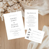 Invitation Modern Black and White Minimal Wedding