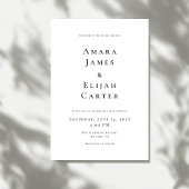 Invitation Modern Black and White Minimal Wedding