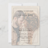 Invitation Modern Black And White Overlay Photo Wedding (Devant)