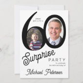 Invitation Modern black and white photo 60th birthday party (Devant)