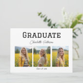 Invitation Modern Black and White Photo Graduation (Debout devant)