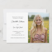 Invitation Modern Black and White Photo Graduation (Dos)