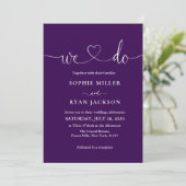 Invitation Modern black and white Photo Wedding (Debout devant)