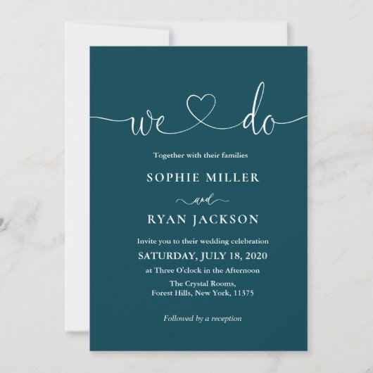 Invitation Modern black and white Photo Wedding (Devant)