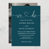 Invitation Modern black and white Photo Wedding (Devant / Derrière)
