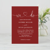 Invitation Modern black and white Photo Wedding (Debout devant)