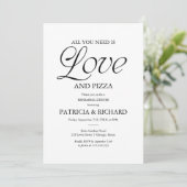 Invitation Modern Black and White Pizza Wedding Rehearsal (Debout devant)