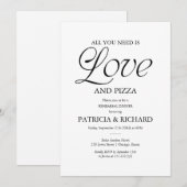 Invitation Modern Black and White Pizza Wedding Rehearsal (Devant / Derrière)