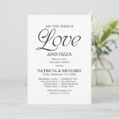 Invitation Modern Black and White Pizza Wedding Rehearsal (Debout devant)