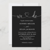 Invitation Modern Black and White We Do Script Wedding  (Devant)
