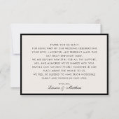 Invitation Modern Black Border Ivory Wedding Thank You Card (Dos)