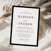 Invitation Modern Black Border Wedding
