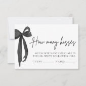 Invitation Modern Black Bow Devine Combien De Baisers Jeu Bil (Devant)