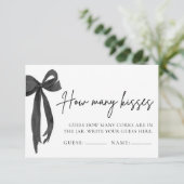 Invitation Modern Black Bow Devine Combien De Baisers Jeu Bil (Debout devant)