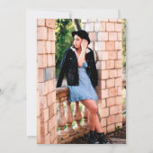 Invitation Modern Black Cinq photo Collage Party de graduatio (Dos)